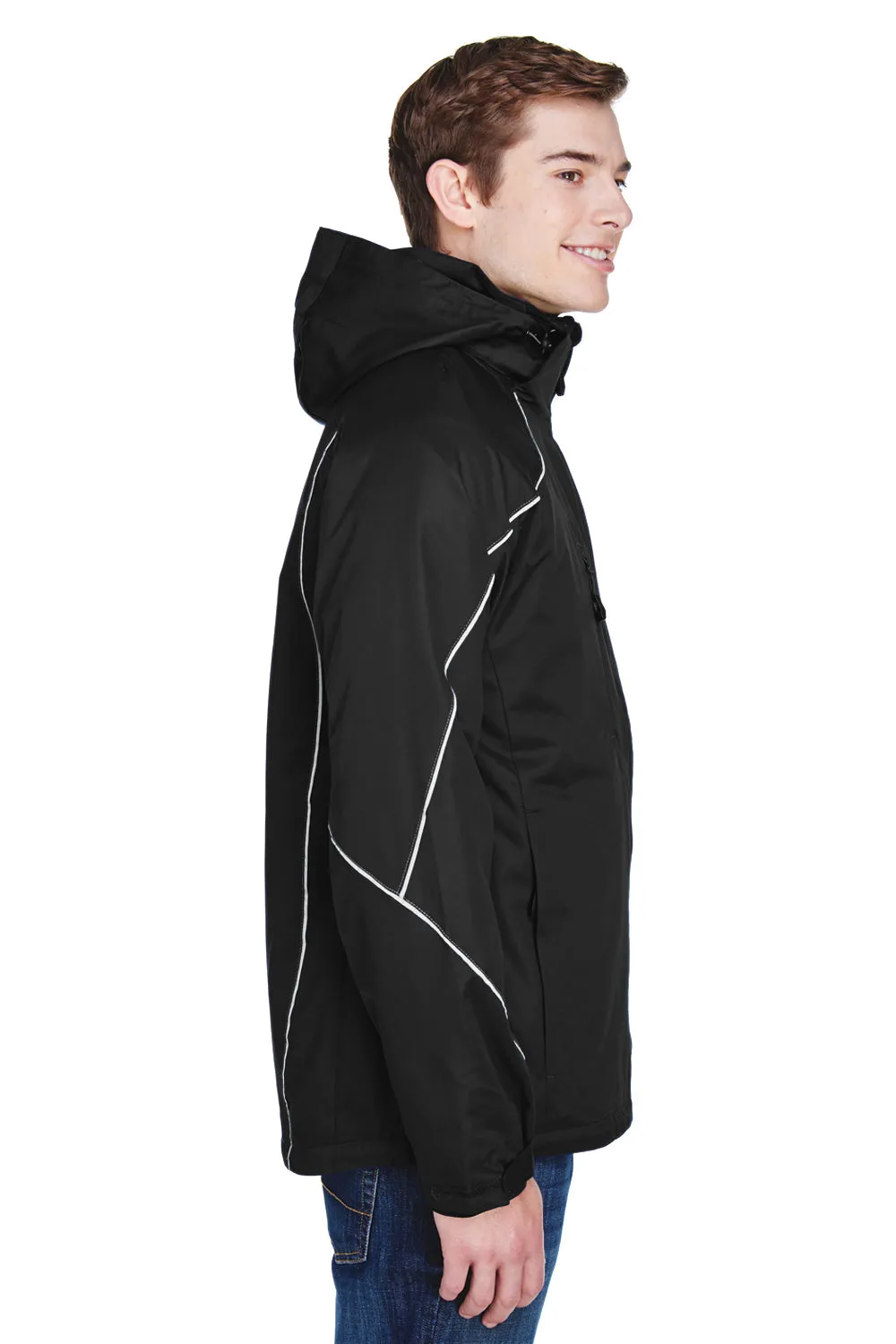 North End Mens Angle 3-in-1 Water Resistant Full Zip Hooded Jacket - Black