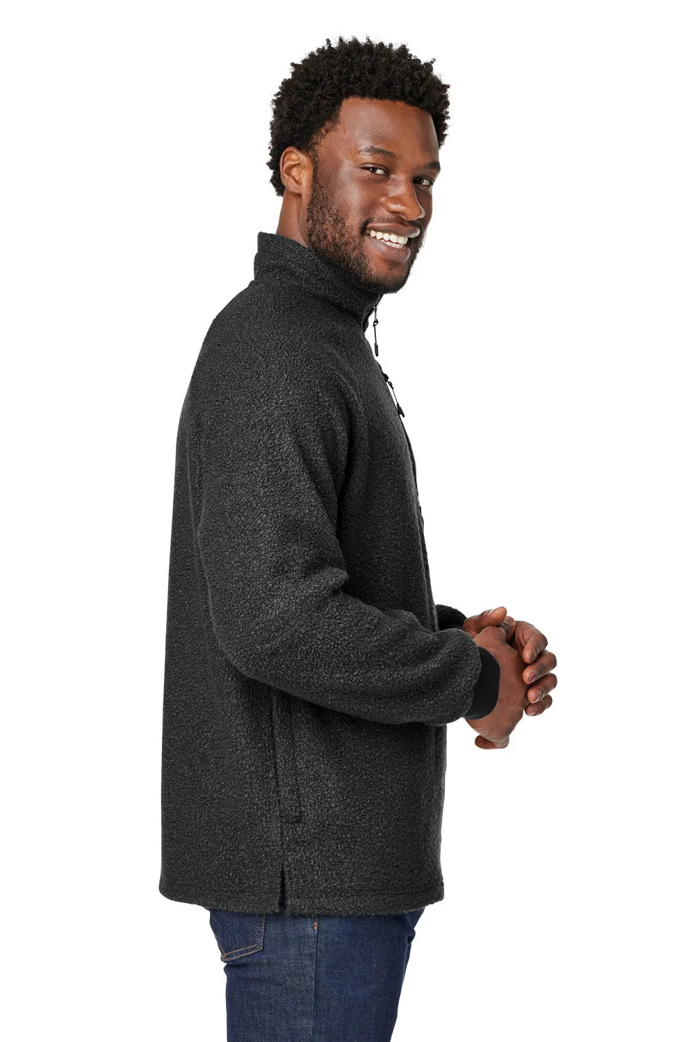 North End Mens Aura Sweater Fleece 1/4 Zip Sweatshirt w/ Pockets - Black