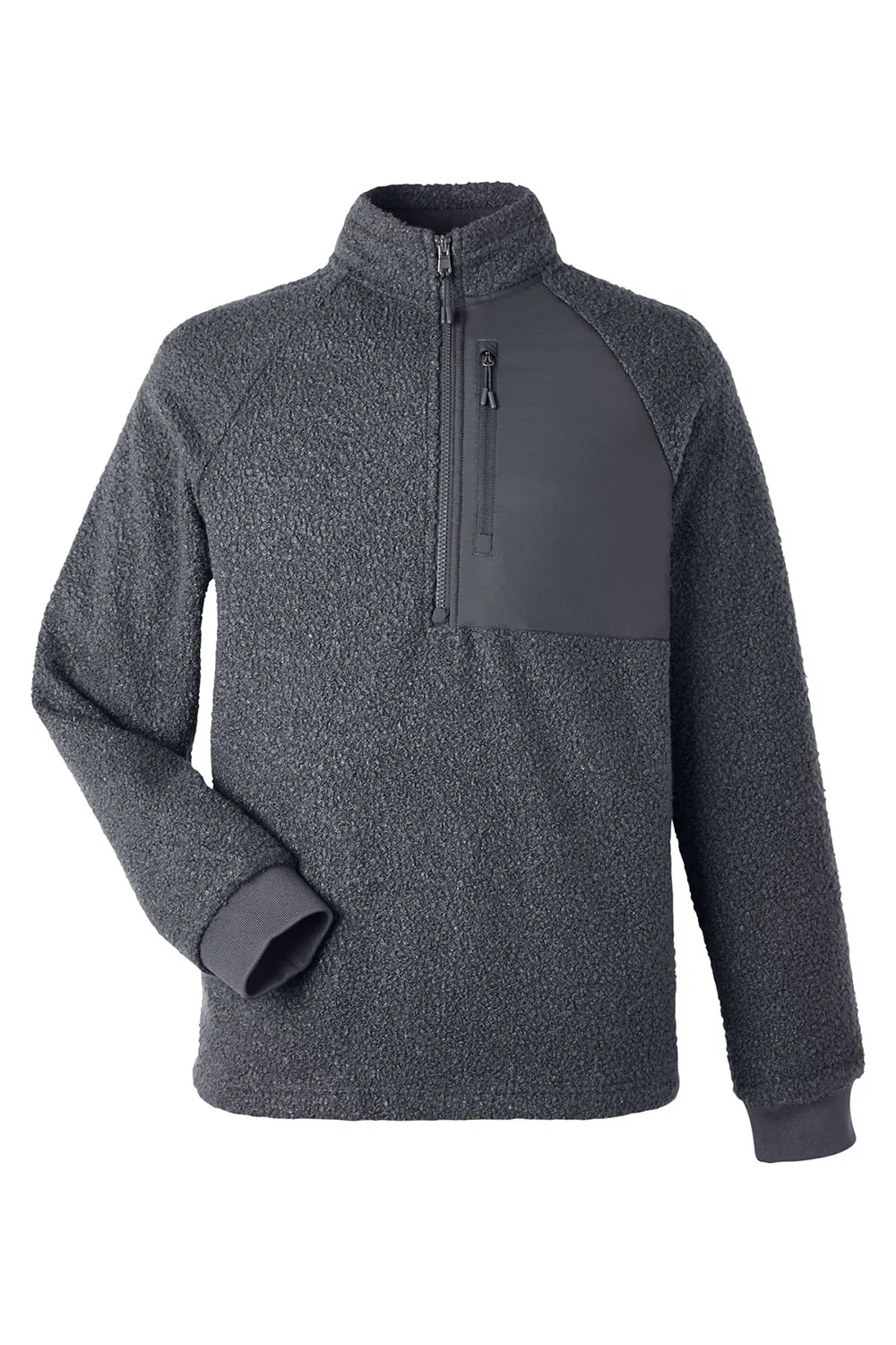 North End Mens Aura Sweater Fleece 1/4 Zip Sweatshirt w/ Pockets - Carbon Grey