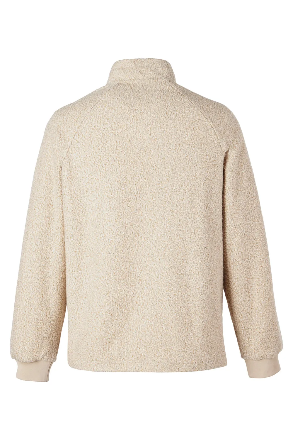 North End Mens Aura Sweater Fleece 1/4 Zip Sweatshirt w/ Pockets - Heather Oatmeal/Teak