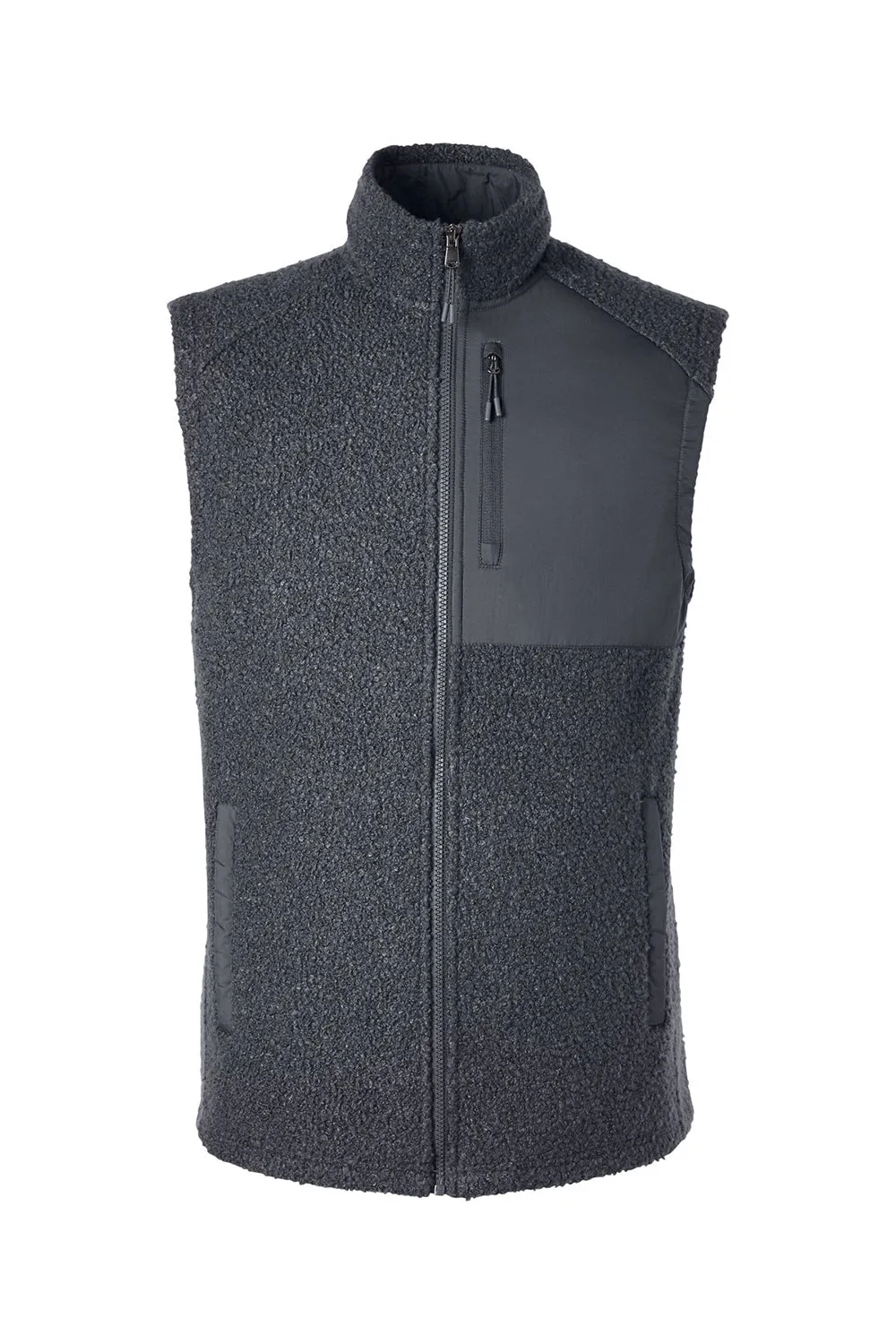North End Mens Aura Sweater Fleece Full Zip Vest - Carbon Grey