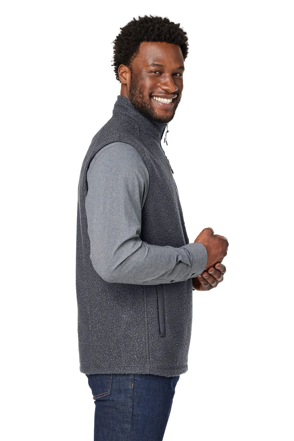North End Mens Aura Sweater Fleece Full Zip Vest - Carbon Grey