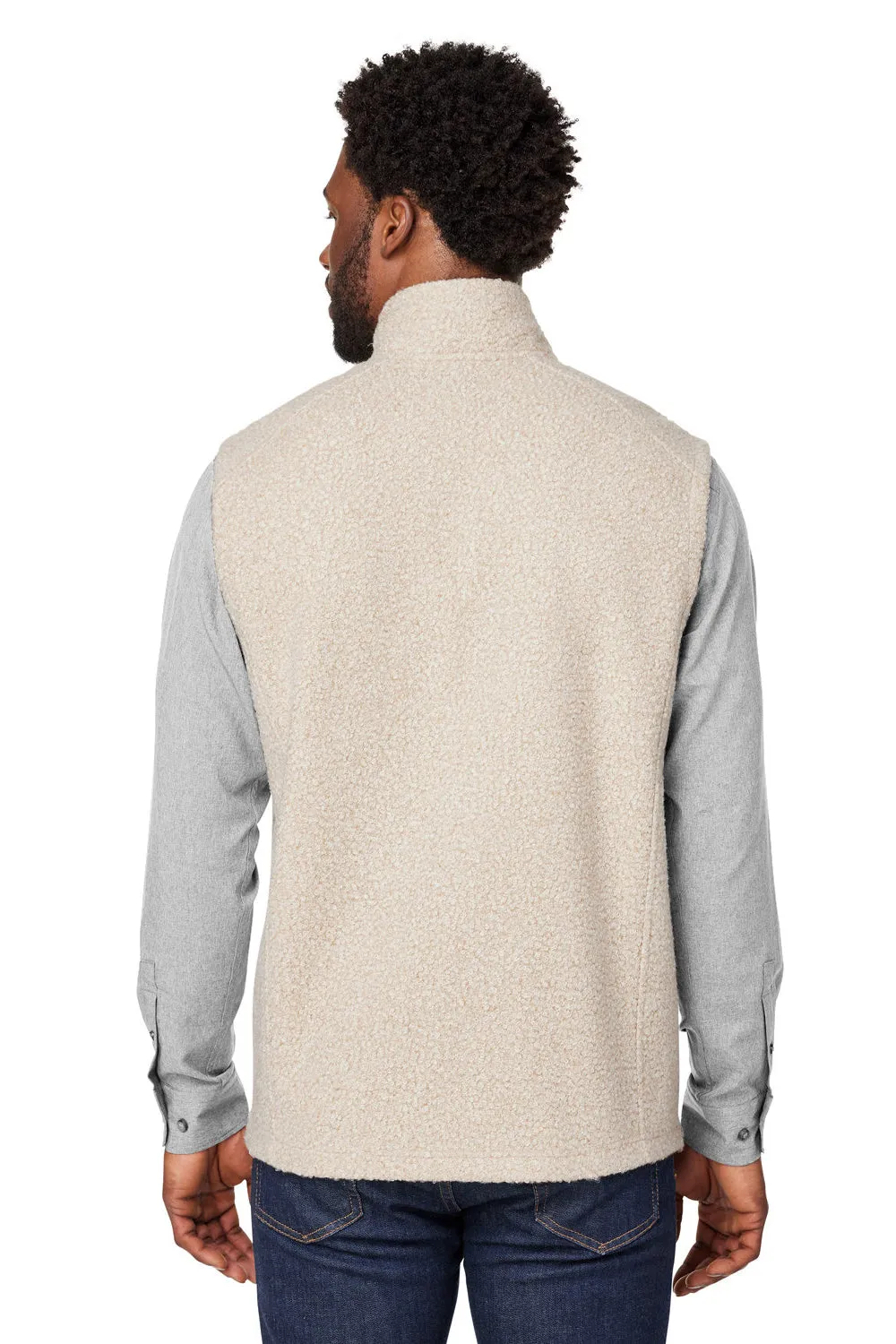 North End Mens Aura Sweater Fleece Full Zip Vest - Heather Oatmeal/Teak