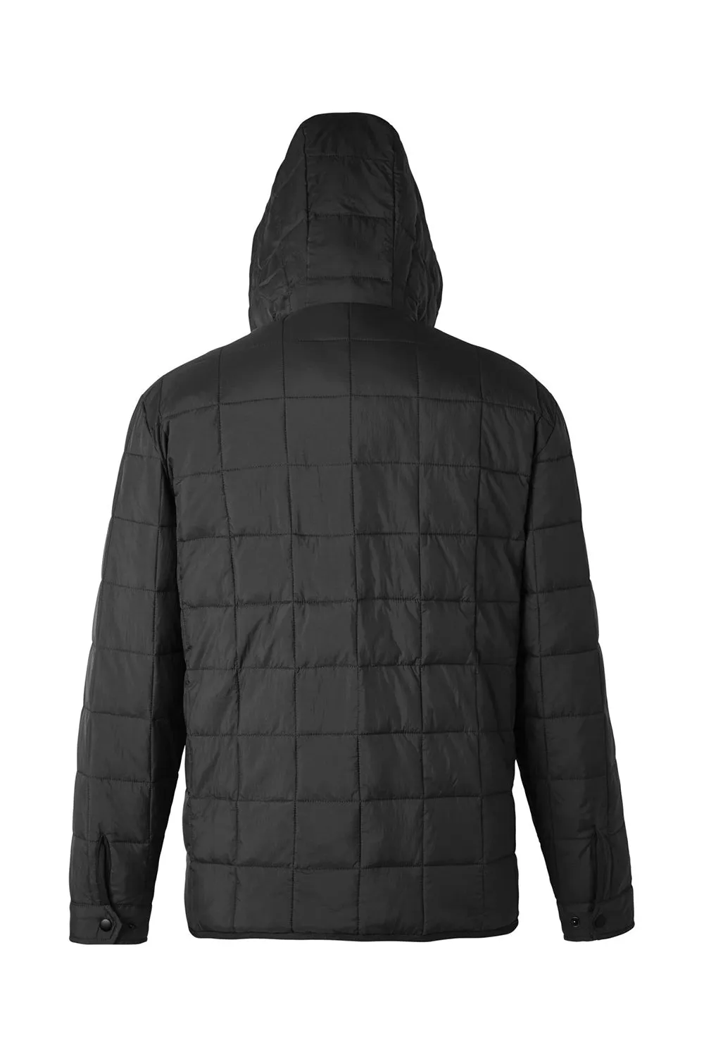 North End Mens Aura Water Resistant Packable Hooded Anorak Jacket - Black