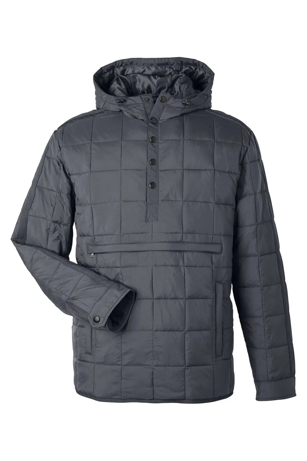 North End Mens Aura Water Resistant Packable Hooded Anorak Jacket - Carbon Grey