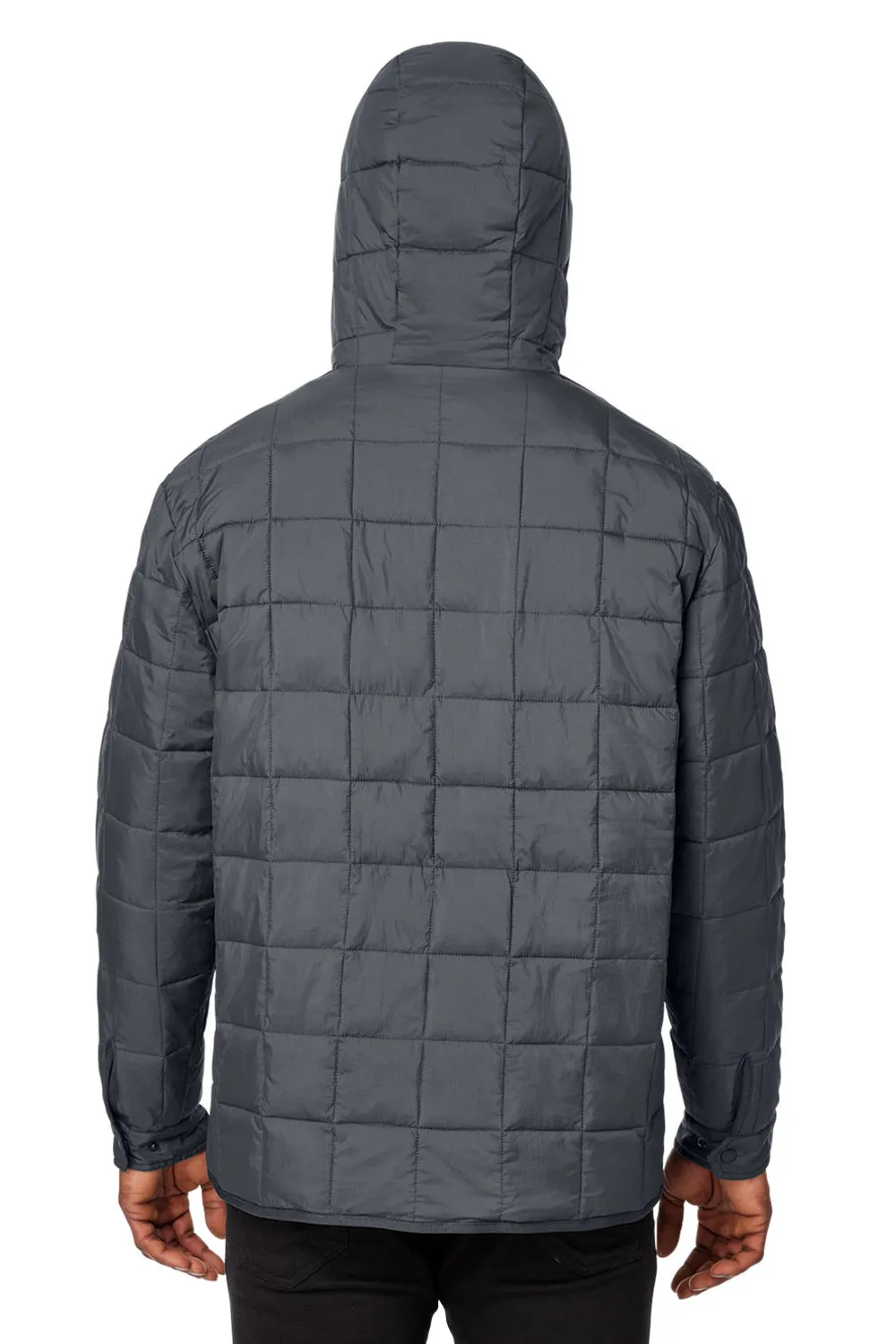North End Mens Aura Water Resistant Packable Hooded Anorak Jacket - Carbon Grey