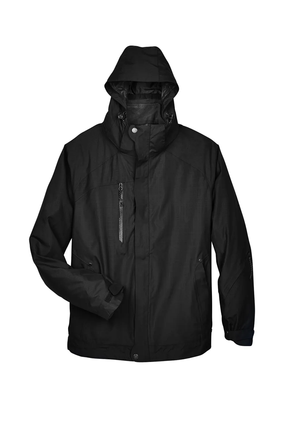North End Mens Caprice 3-in-1 Waterproof Full Zip Hooded Jacket - Black