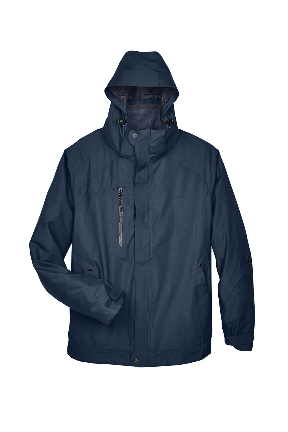 North End Mens Caprice 3-in-1 Waterproof Full Zip Hooded Jacket - Classic Navy Blue