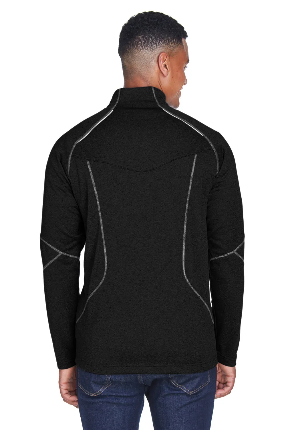 North End Mens Catalyst Performance Moisture Wicking 1/4 Zip Fleece Jacket - Black