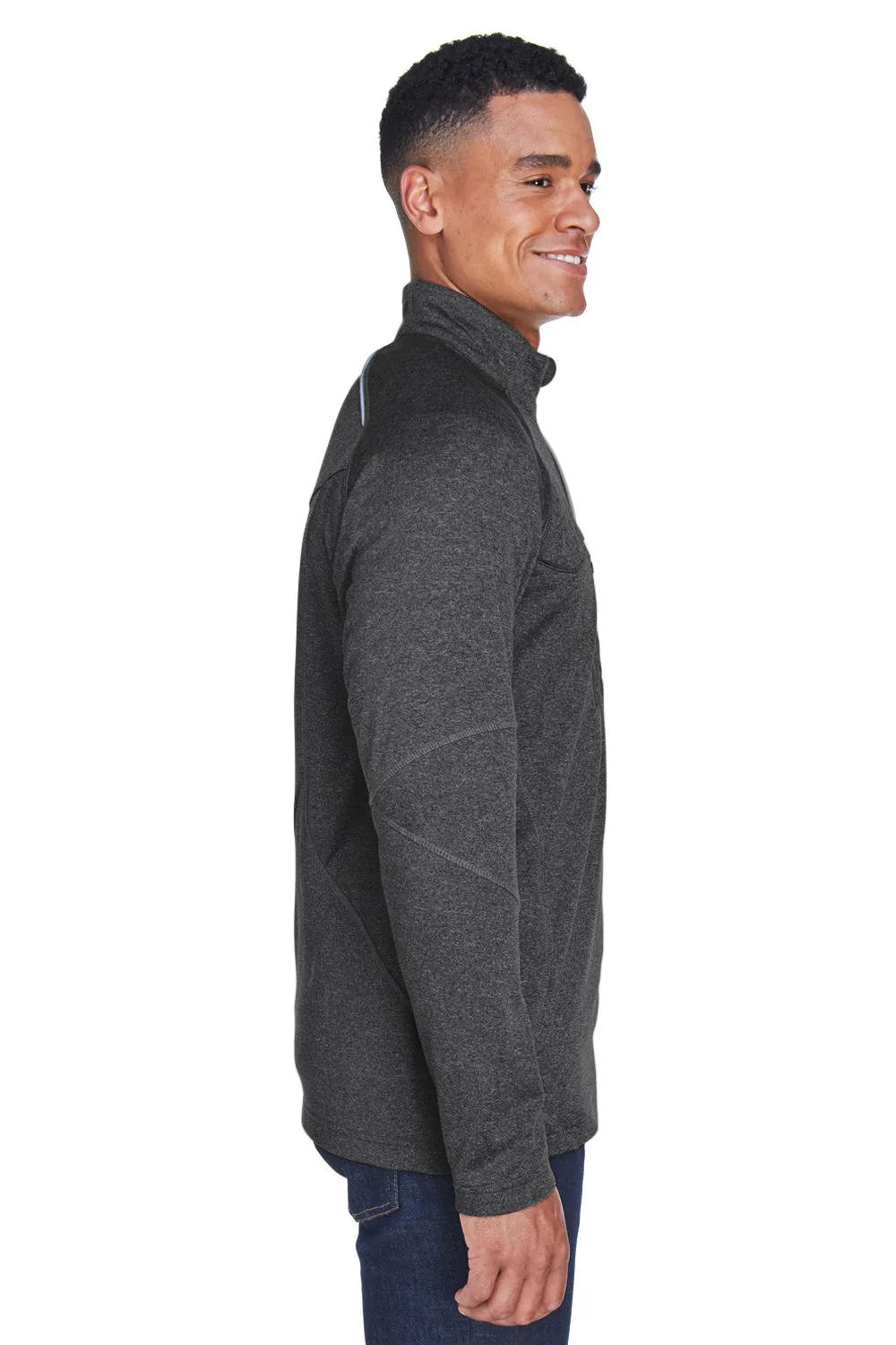 North End Mens Catalyst Performance Moisture Wicking 1/4 Zip Fleece Jacket - Heather Carbon Grey