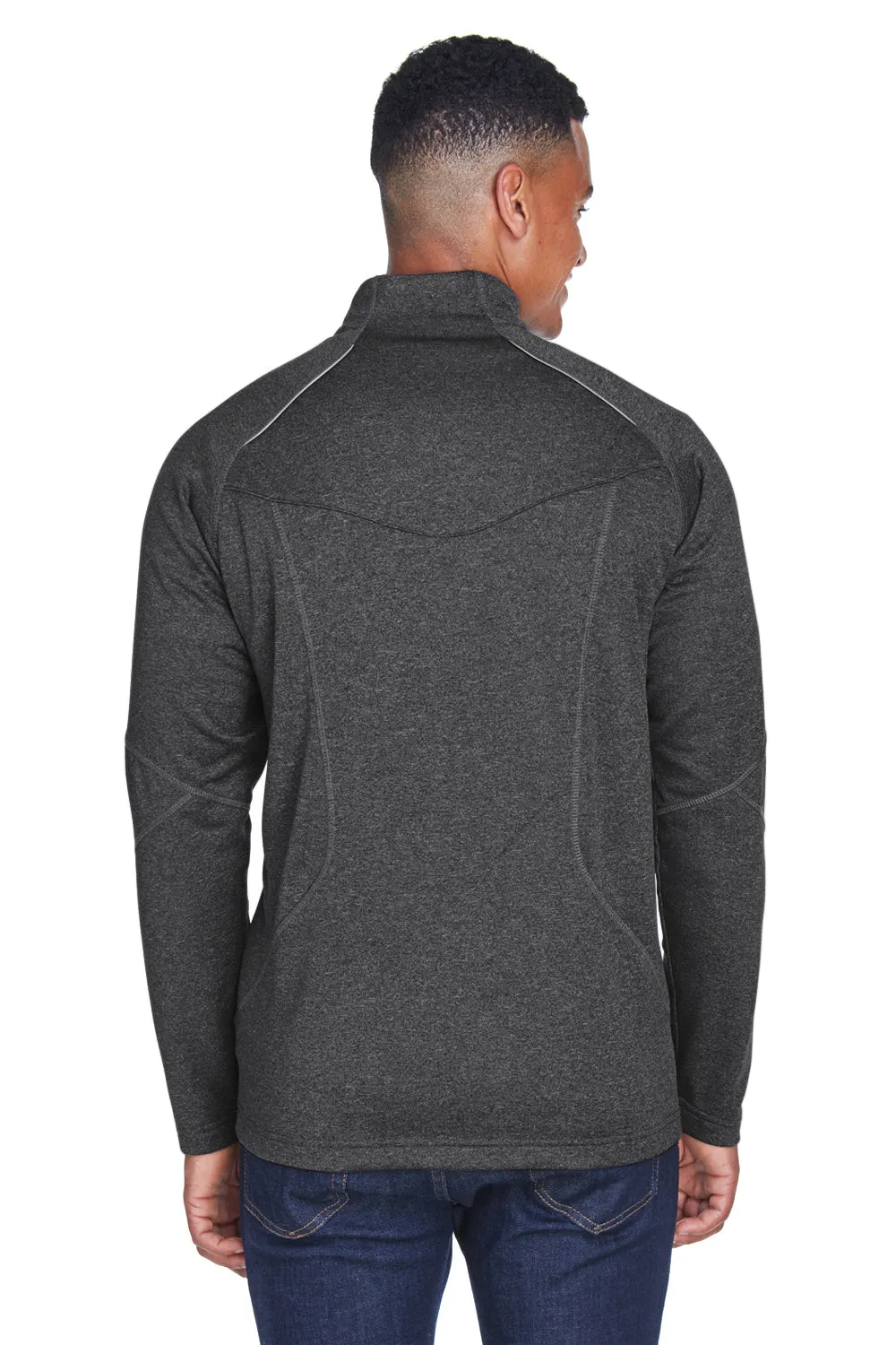 North End Mens Catalyst Performance Moisture Wicking 1/4 Zip Fleece Jacket - Heather Carbon Grey