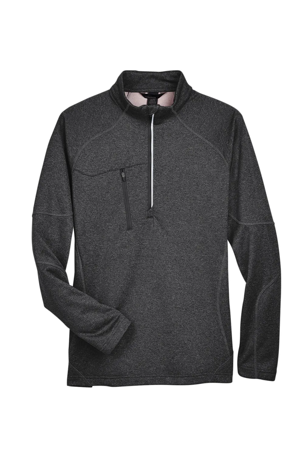 North End Mens Catalyst Performance Moisture Wicking 1/4 Zip Fleece Jacket - Heather Carbon Grey