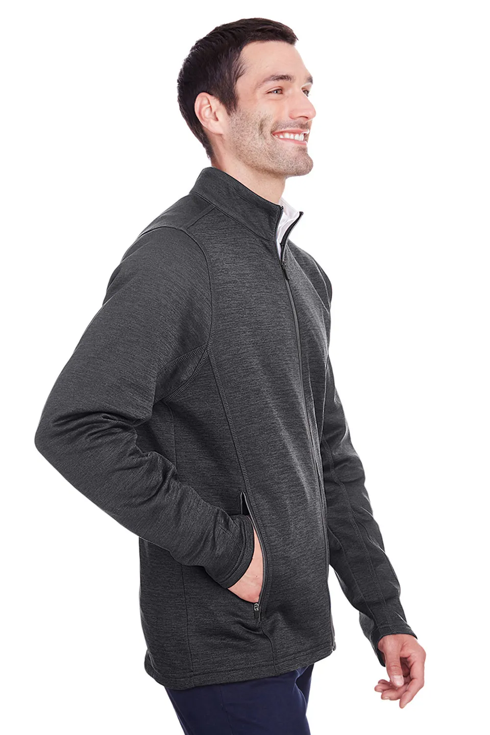 North End Mens Flux 2.0 Fleece Water Resistant Full Zip Jacket - Heather Black/Carbon Grey