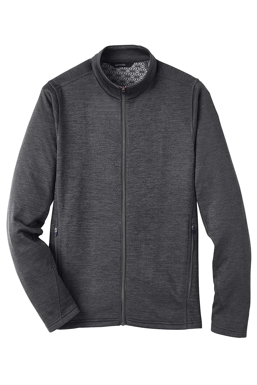 North End Mens Flux 2.0 Fleece Water Resistant Full Zip Jacket - Heather Black/Carbon Grey