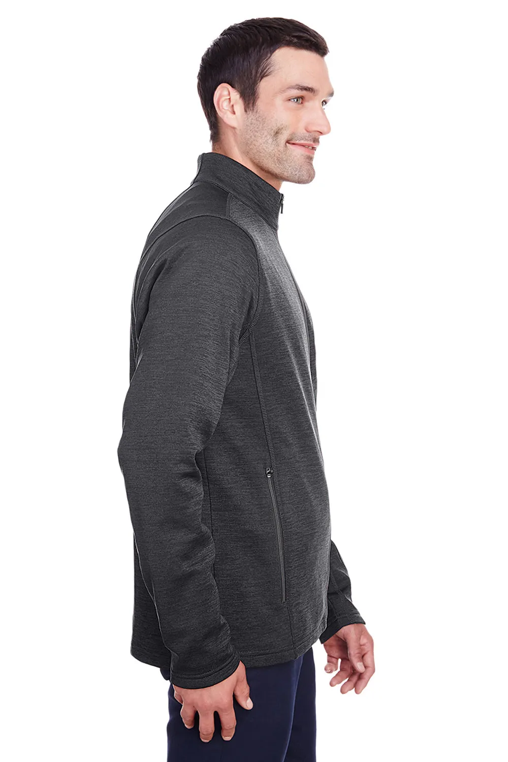 North End Mens Flux 2.0 Fleece Water Resistant Full Zip Jacket - Heather Black/Carbon Grey
