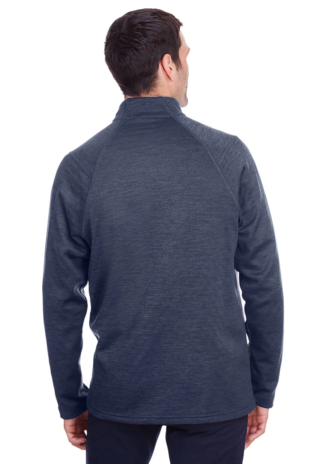 North End Mens Flux 2.0 Fleece Water Resistant Full Zip Jacket - Heather Classic Navy Blue/Carbon Grey