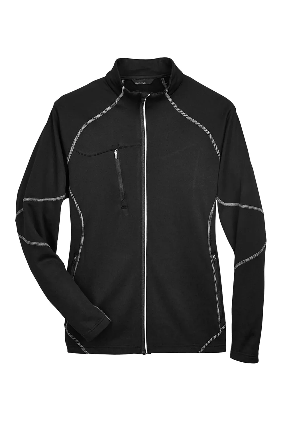 North End Mens Gravity Performance Moisture Wicking Full Zip Fleece Jacket - Black