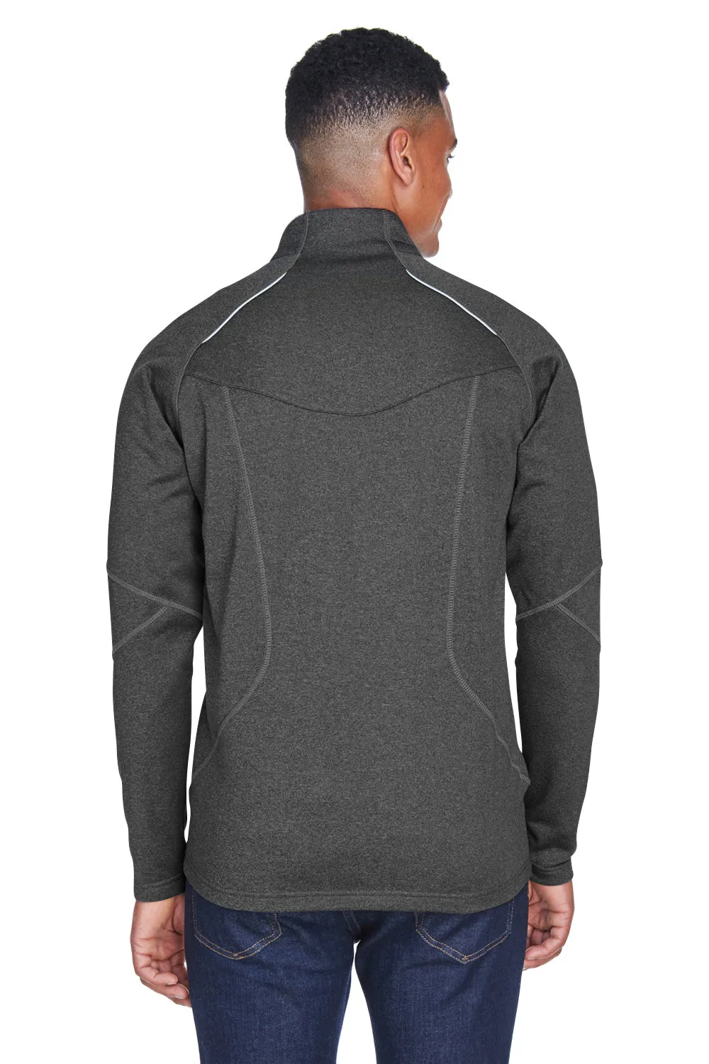 North End Mens Gravity Performance Moisture Wicking Full Zip Fleece Jacket - Heather Carbon Grey
