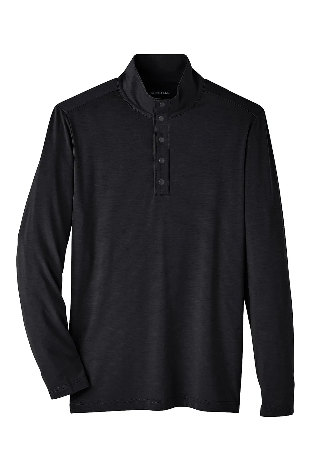 North End Mens Jaq Performance Moisture Wicking Long Sleeve Polo Shirt - Black