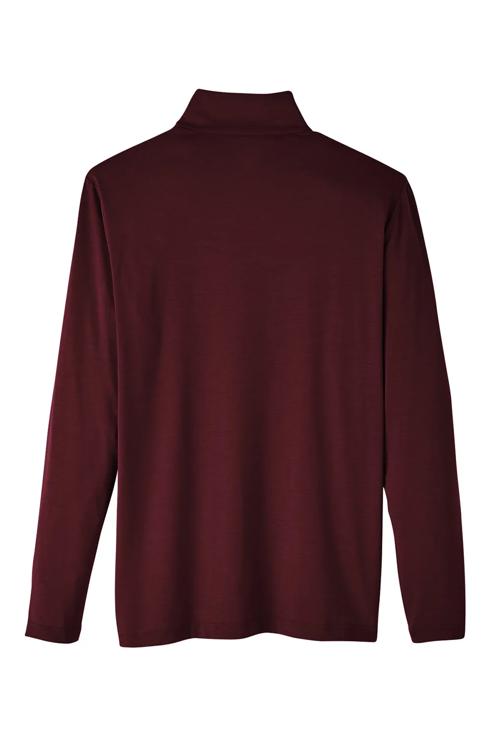 North End Mens Jaq Performance Moisture Wicking Long Sleeve Polo Shirt - Burgundy