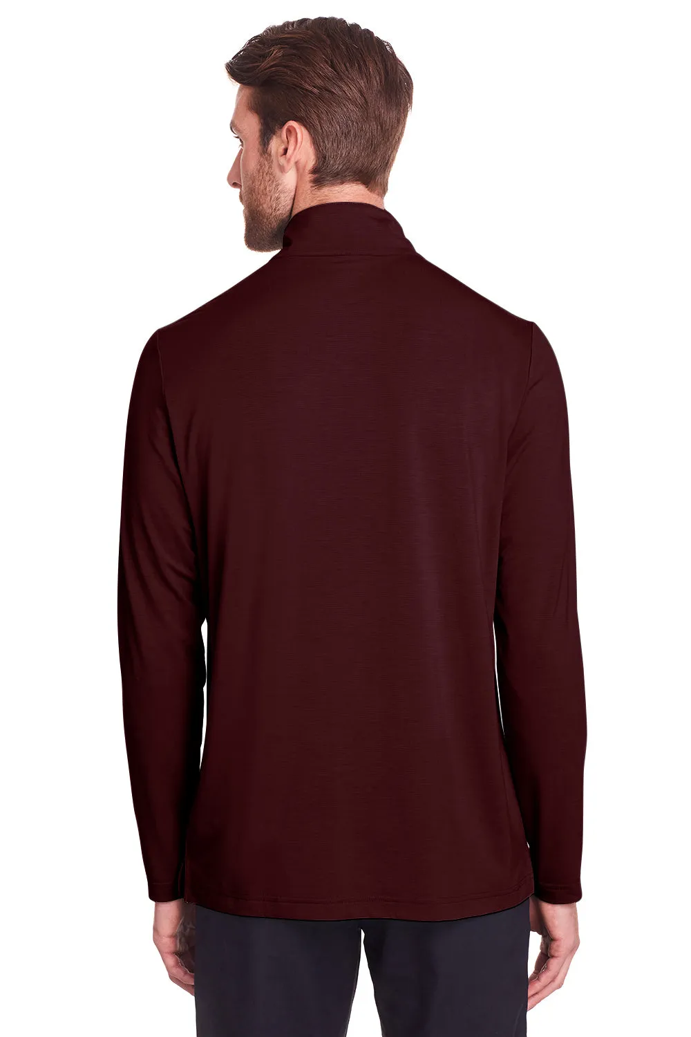 North End Mens Jaq Performance Moisture Wicking Long Sleeve Polo Shirt - Burgundy
