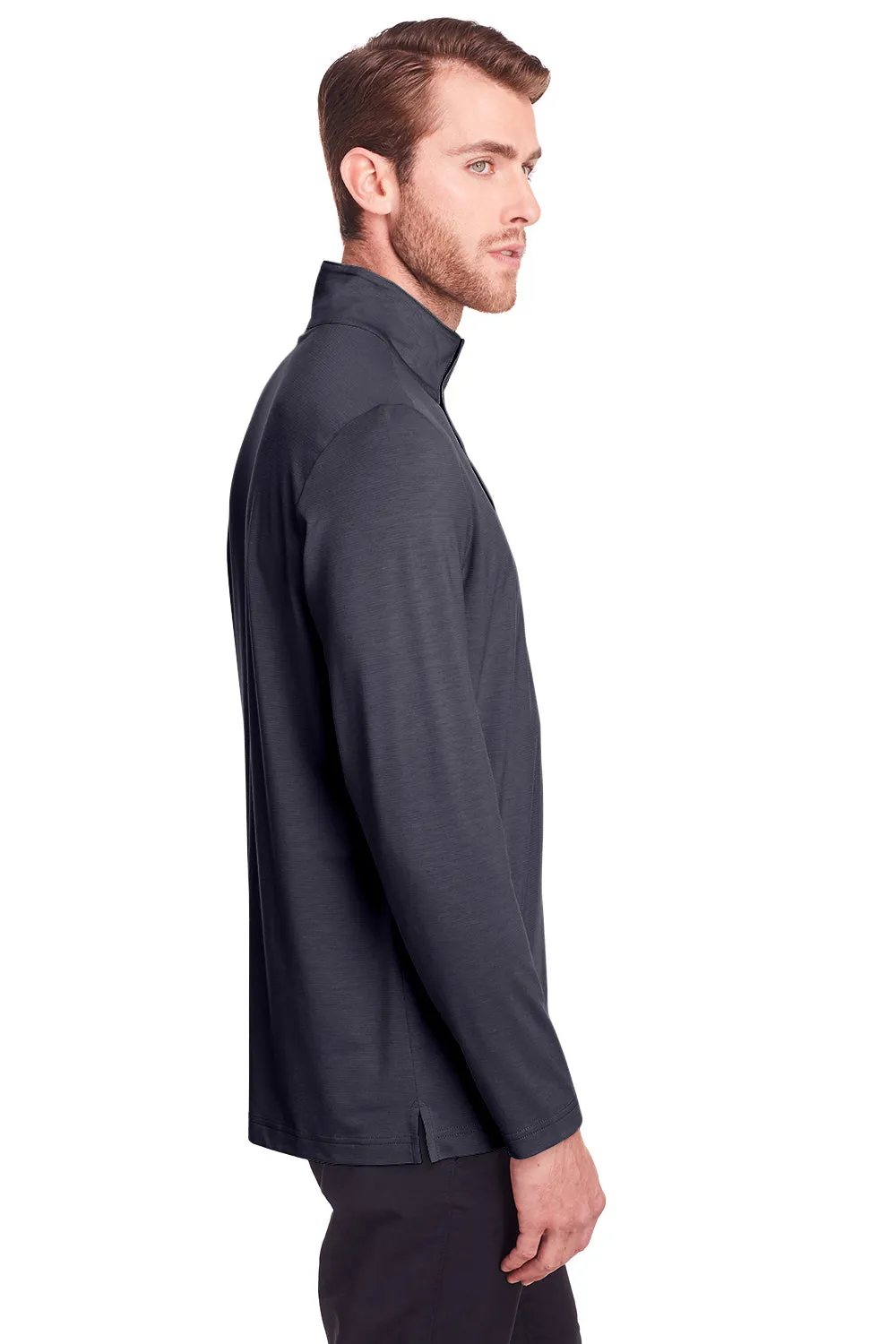 North End Mens Jaq Performance Moisture Wicking Long Sleeve Polo Shirt - Carbon Grey