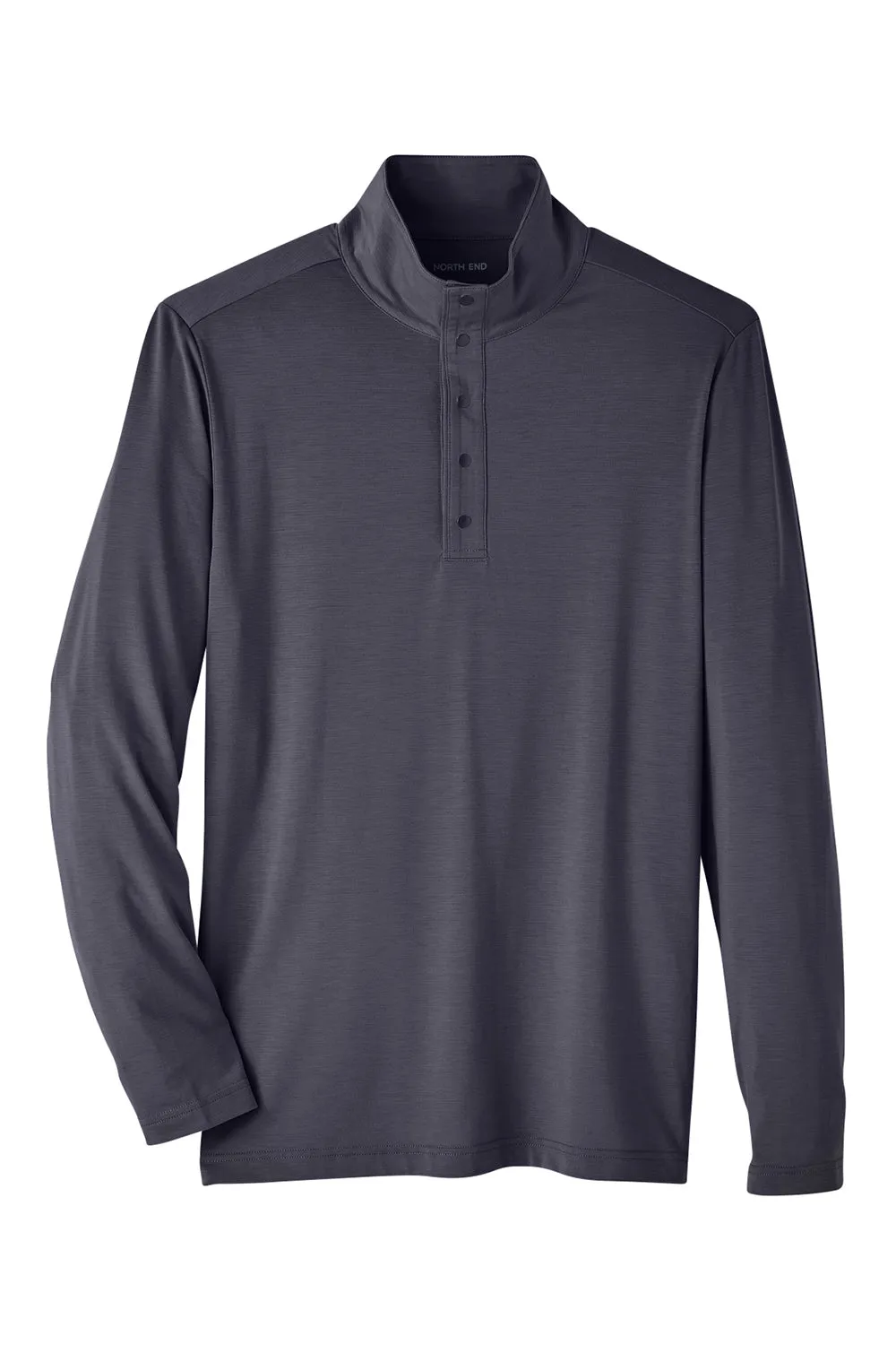 North End Mens Jaq Performance Moisture Wicking Long Sleeve Polo Shirt - Carbon Grey