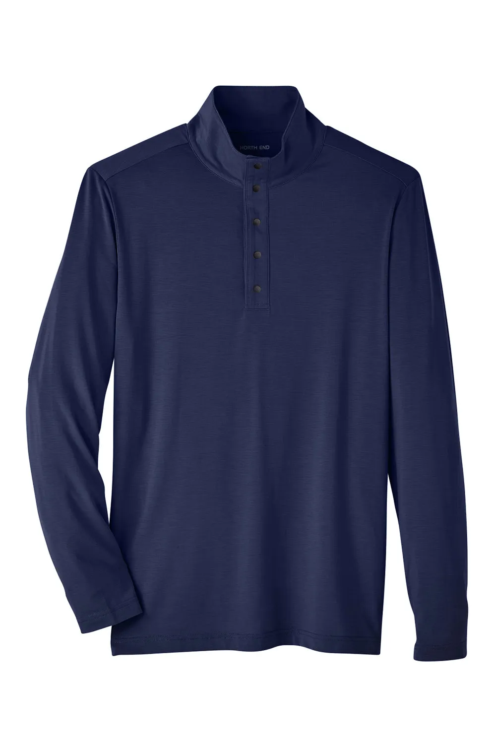 North End Mens Jaq Performance Moisture Wicking Long Sleeve Polo Shirt - Classic Navy Blue