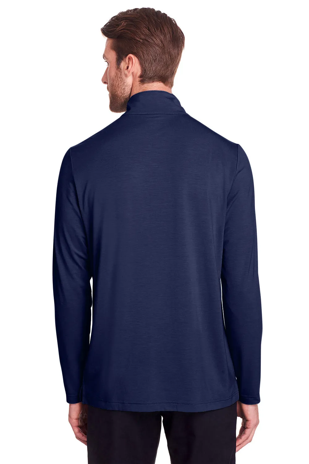 North End Mens Jaq Performance Moisture Wicking Long Sleeve Polo Shirt - Classic Navy Blue