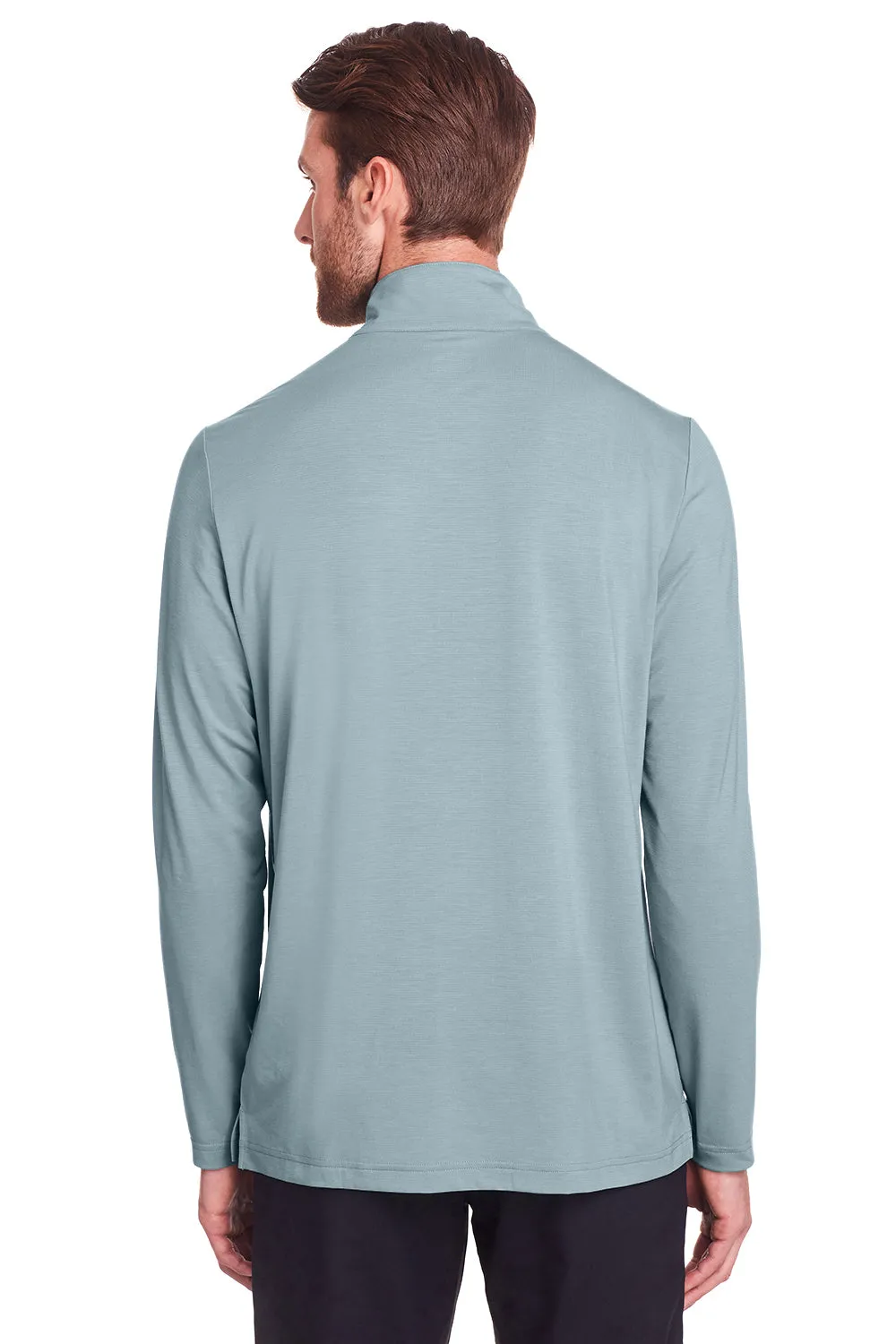 North End Mens Jaq Performance Moisture Wicking Long Sleeve Polo Shirt - Opal Blue