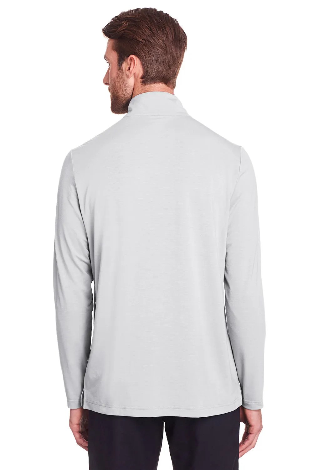 North End Mens Jaq Performance Moisture Wicking Long Sleeve Polo Shirt - Platinum Grey