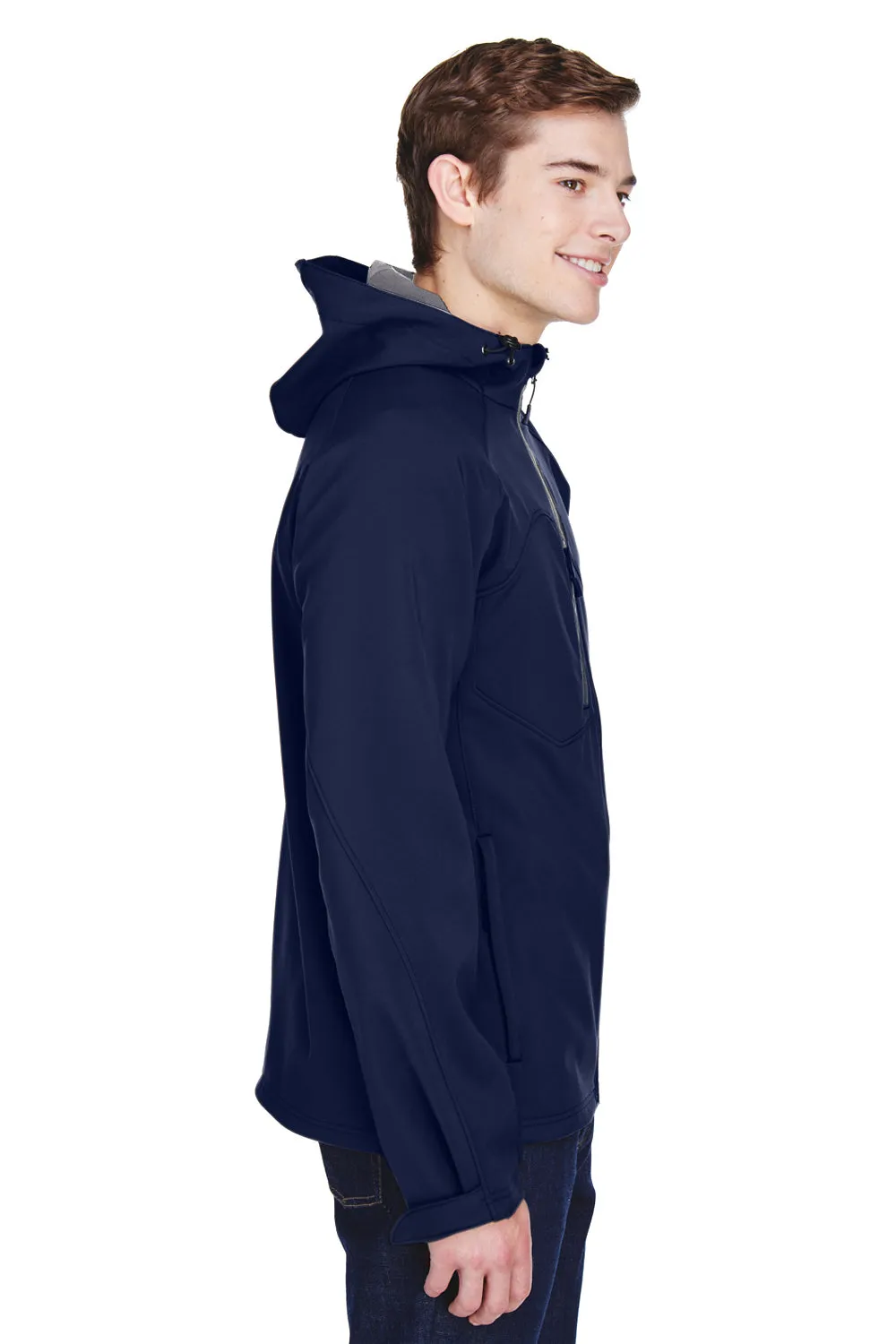 North End Mens Prospect Water Resistant Full Zip Hooded Jacket - Classic Navy Blue