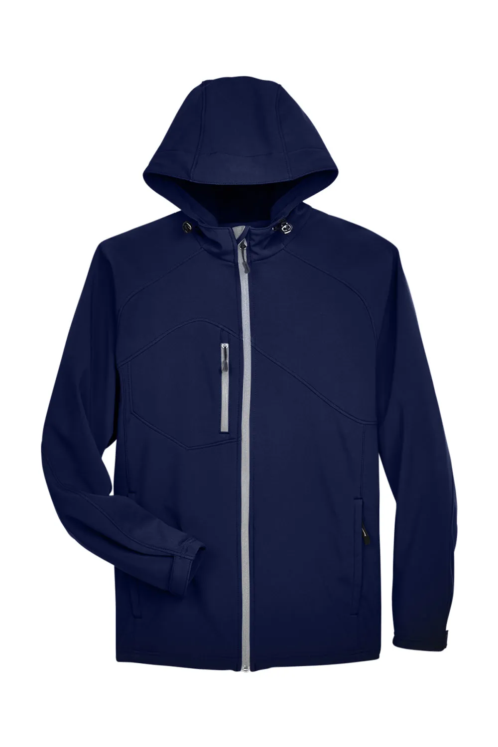 North End Mens Prospect Water Resistant Full Zip Hooded Jacket - Classic Navy Blue