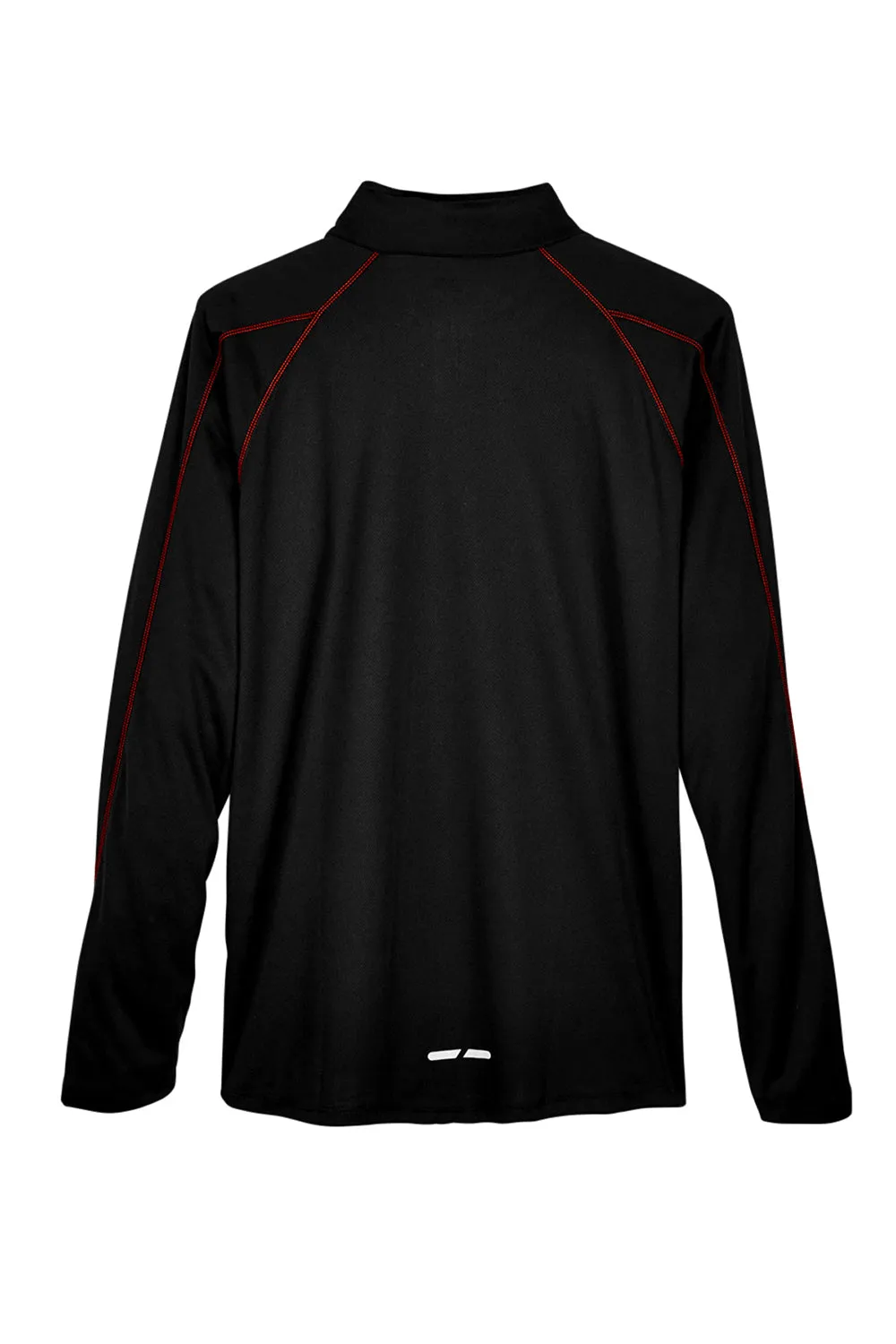 North End Mens Radar Performance Moisture Wicking 1/4 Zip Sweatshirt - Black/Classic Red