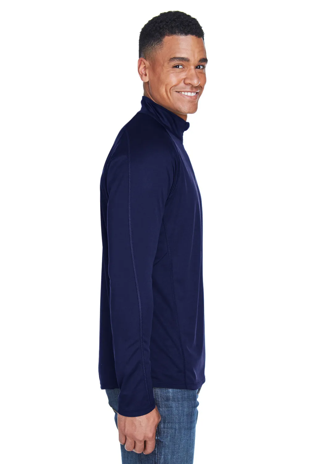 North End Mens Radar Performance Moisture Wicking 1/4 Zip Sweatshirt - Classic Navy Blue