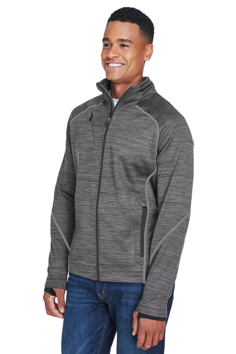 North End Mens Sport Red Flux Full Zip Jacket - Carbon Grey/Black