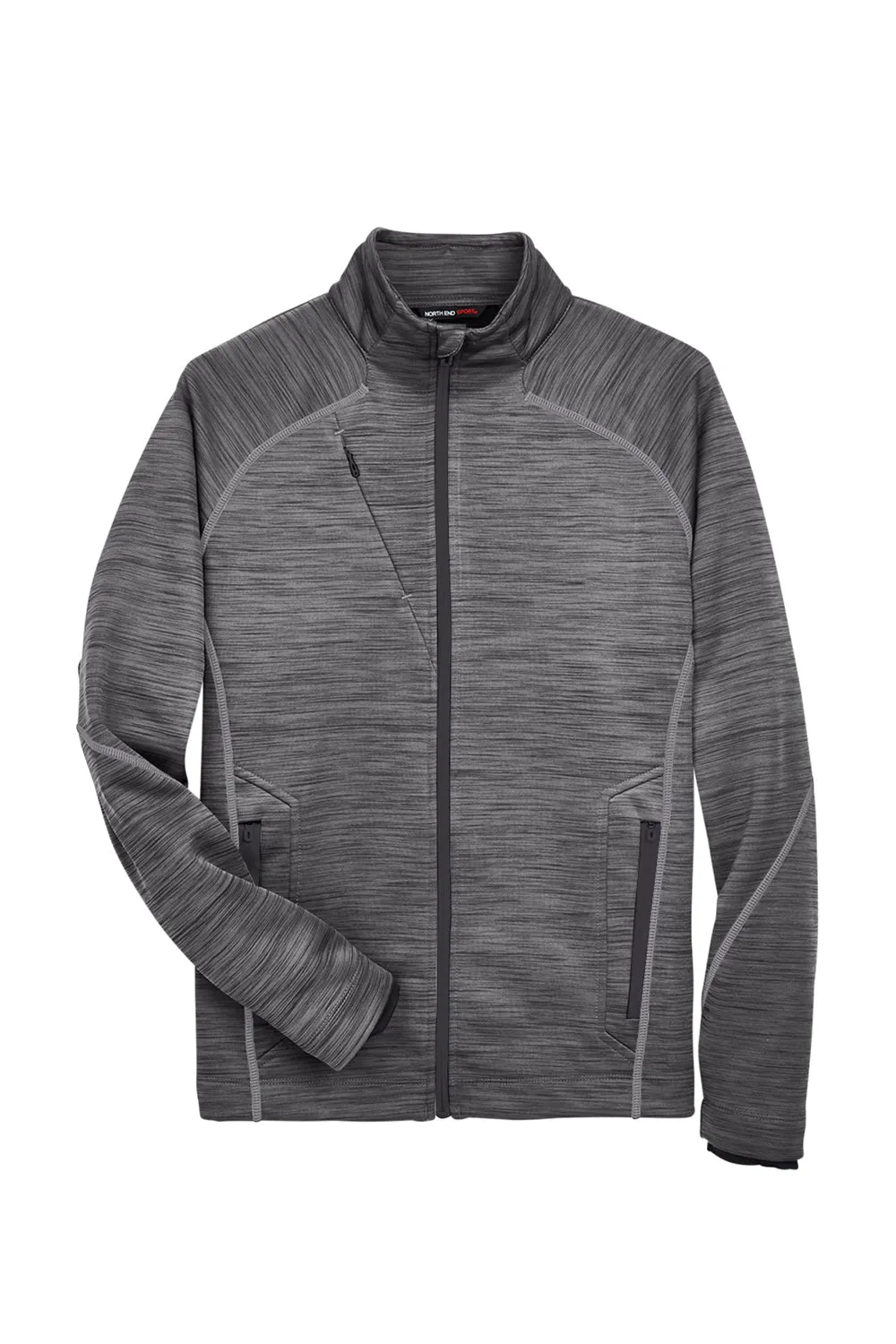 North End Mens Sport Red Flux Full Zip Jacket - Carbon Grey/Black