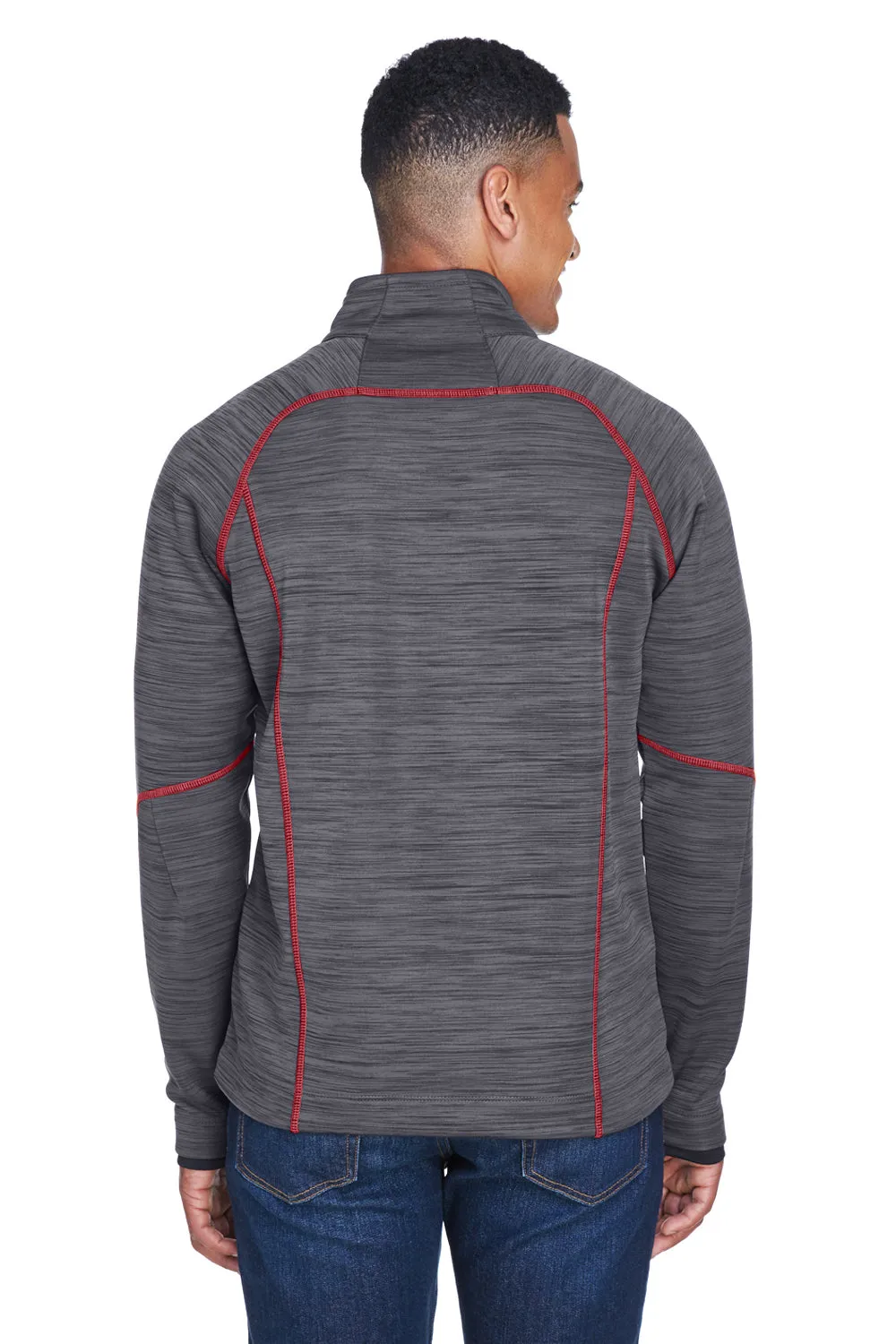 North End Mens Sport Red Flux Full Zip Jacket - Carbon Grey/Olympic Red