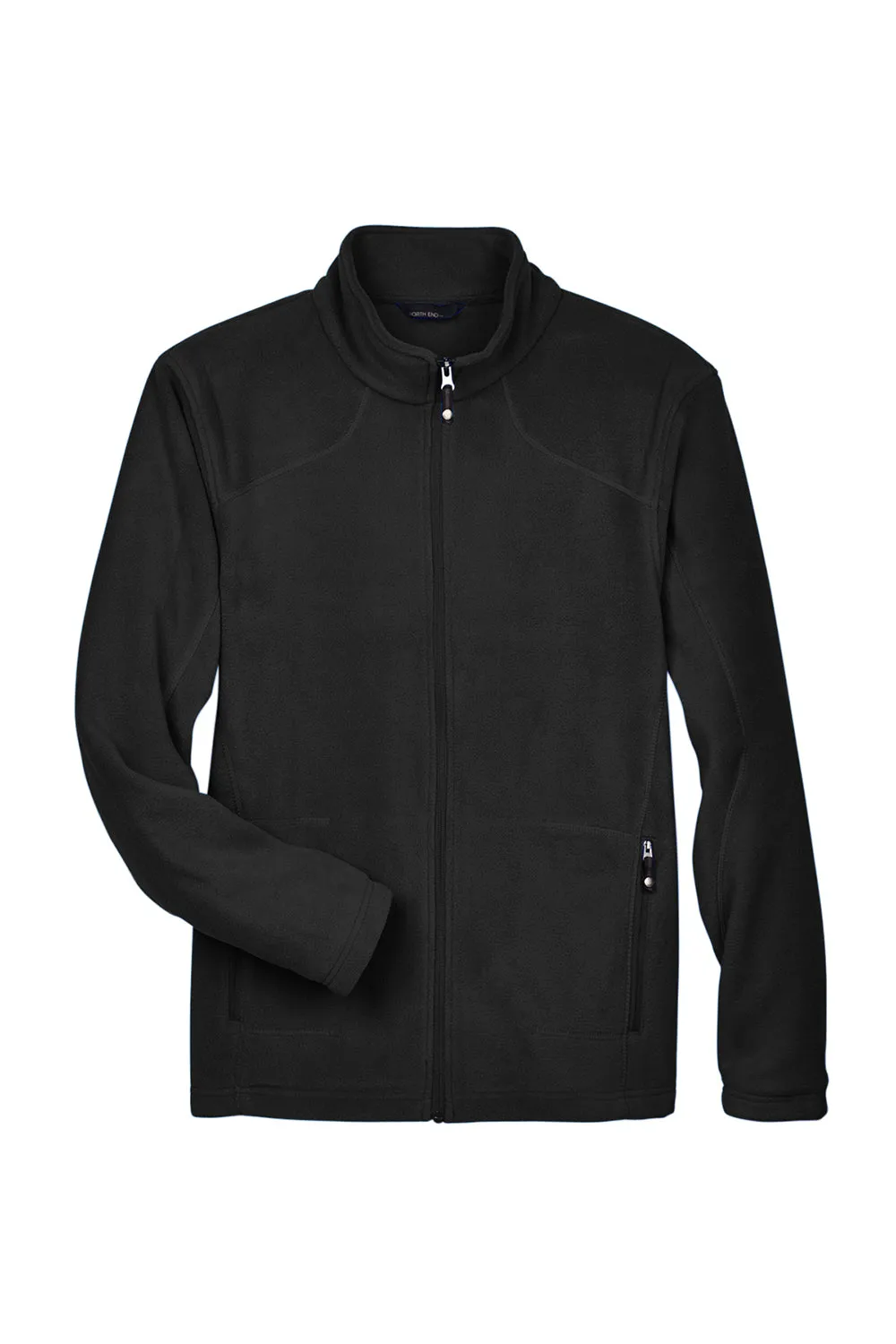 North End Mens Voyage Pill Resistant Fleece Full Zip Jacket - Black - Closeout