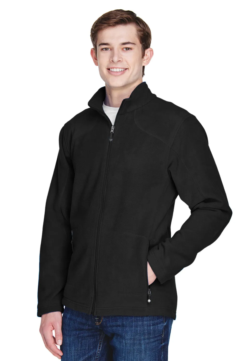 North End Mens Voyage Pill Resistant Fleece Full Zip Jacket - Black - Closeout