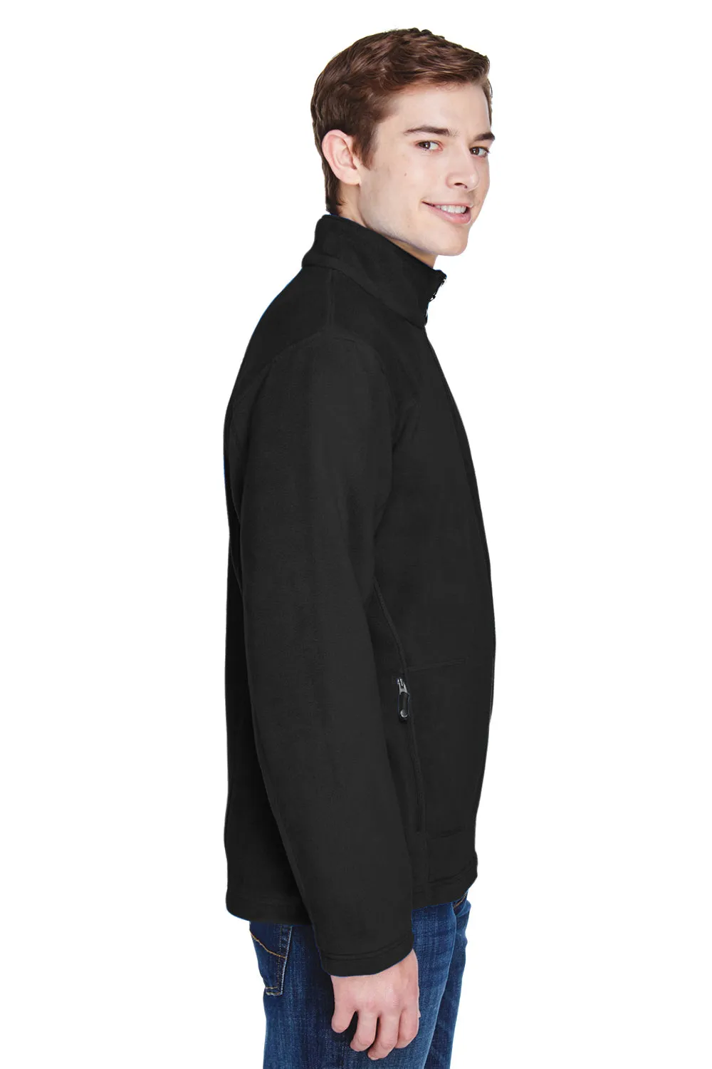 North End Mens Voyage Pill Resistant Fleece Full Zip Jacket - Black - Closeout