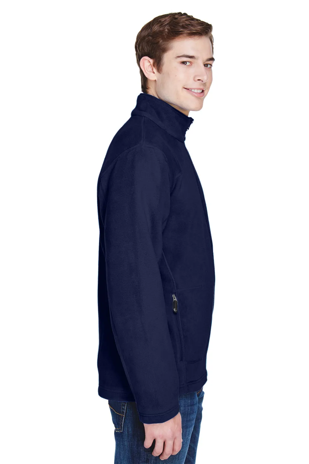 North End Mens Voyage Pill Resistant Fleece Full Zip Jacket - Classic Navy Blue - Closeout