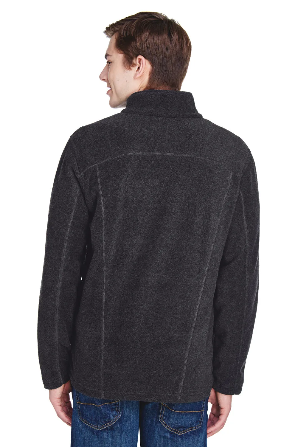 North End Mens Voyage Pill Resistant Fleece Full Zip Jacket - Heather Charcoal Grey - Closeout