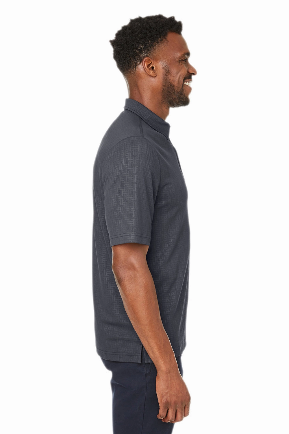 North End Mens Replay Recycled Moisture Wicking Short Sleeve Polo Shirt - Carbon Grey