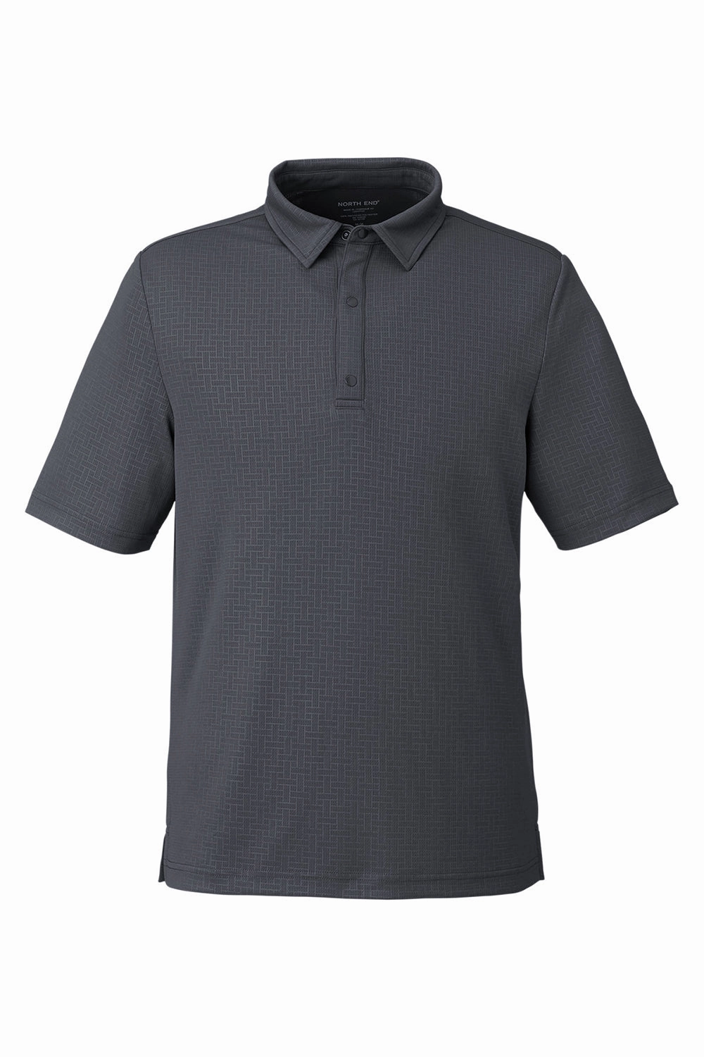 North End Mens Replay Recycled Moisture Wicking Short Sleeve Polo Shirt - Carbon Grey