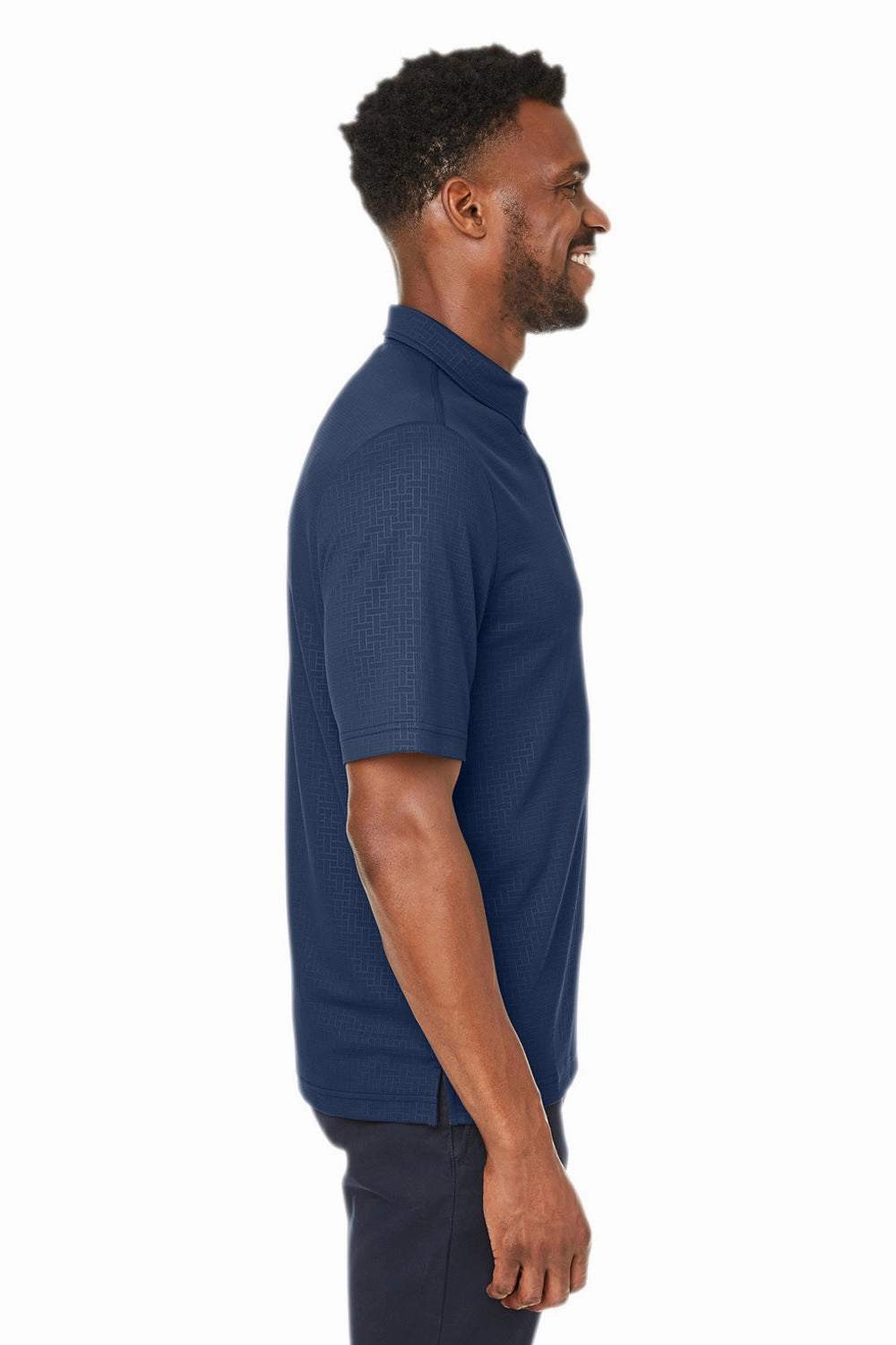 North End Mens Replay Recycled Moisture Wicking Short Sleeve Polo Shirt - Classic Navy Blue