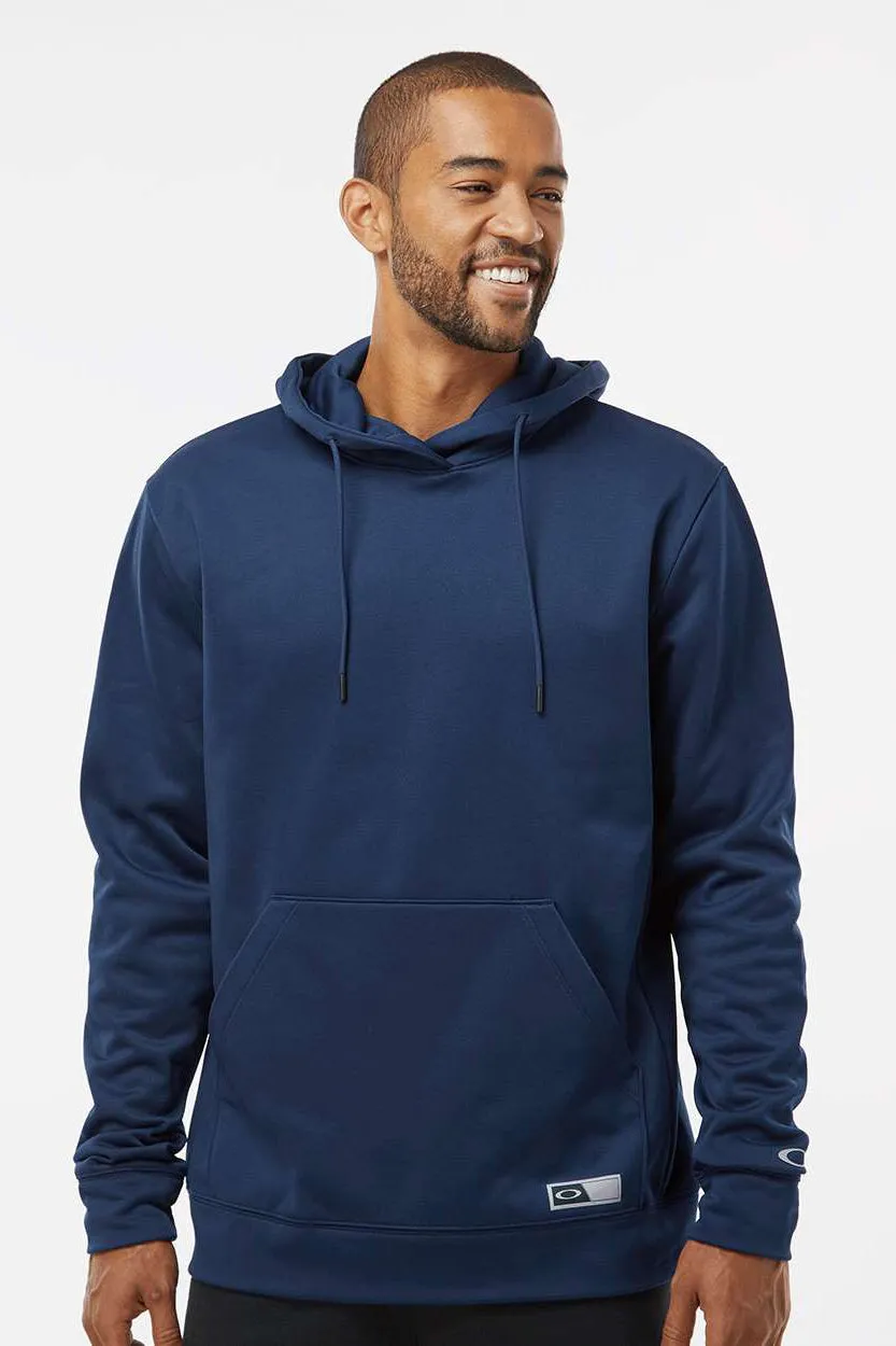 Oakley Mens Team Issue Hydrolix Hooded Sweatshirt Hoodie w/ Pouch Pocket - Team Navy Blue