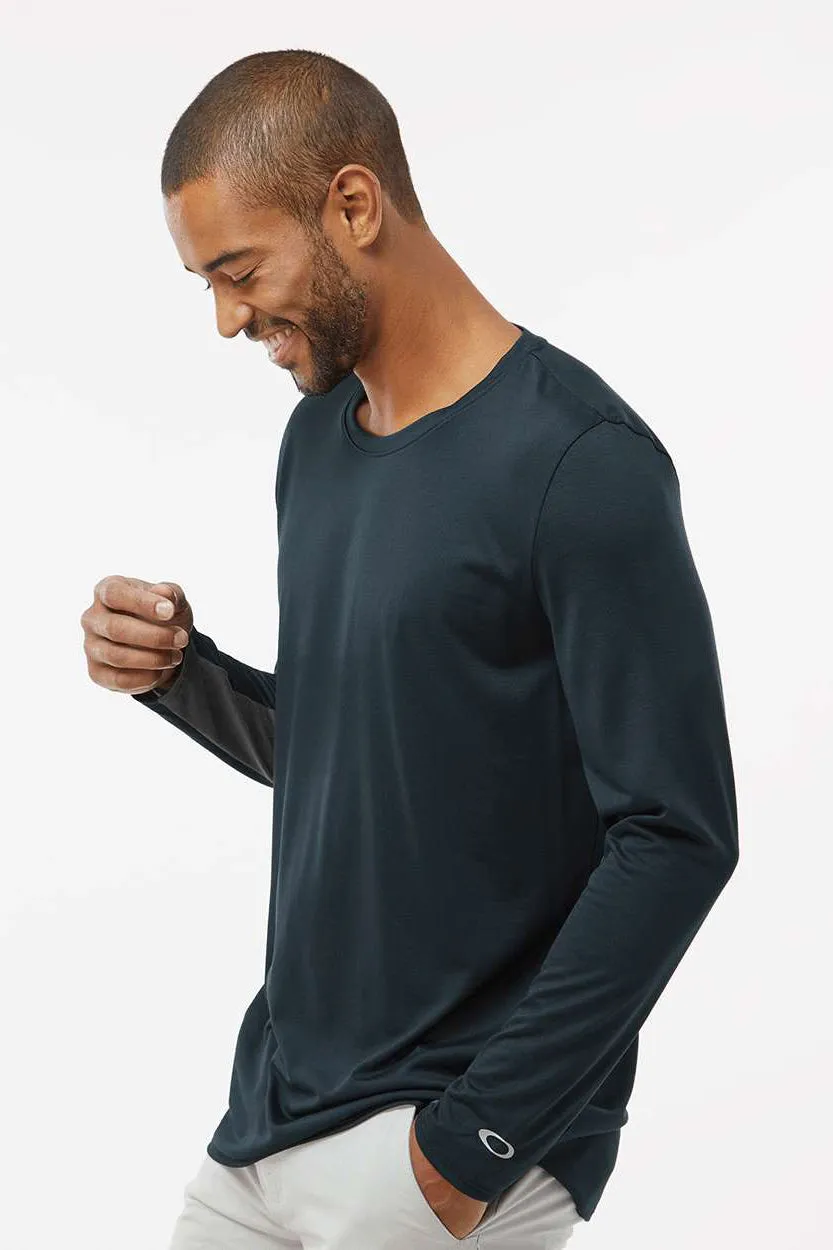 Oakley Mens Team Issue Hydrolix Long Sleeve Crewneck T-Shirt - Blackout