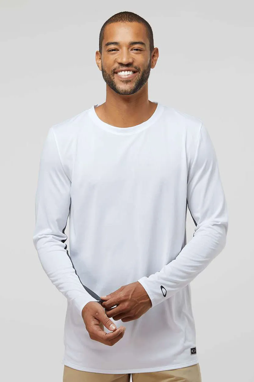 Oakley Mens Team Issue Hydrolix Long Sleeve Crewneck T-Shirt - White
