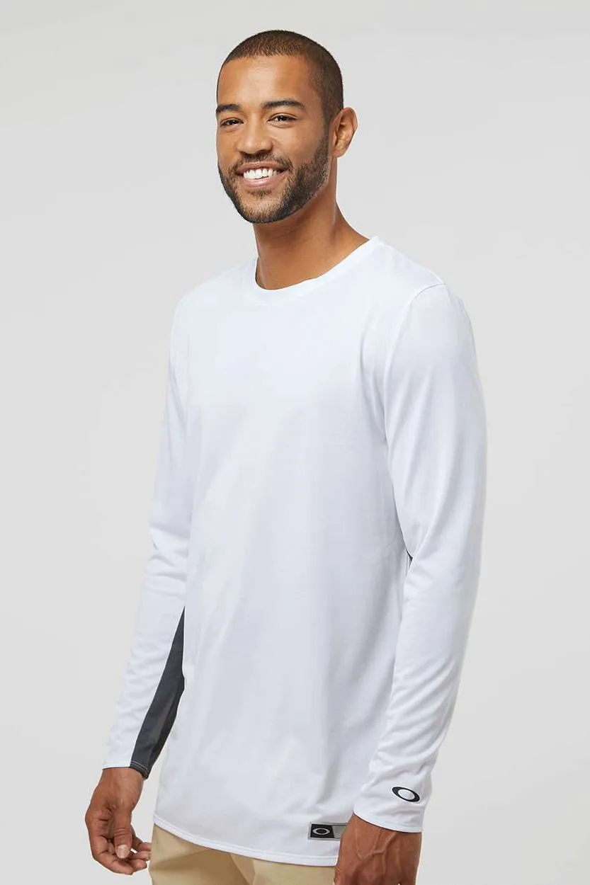 Oakley Mens Team Issue Hydrolix Long Sleeve Crewneck T-Shirt - White
